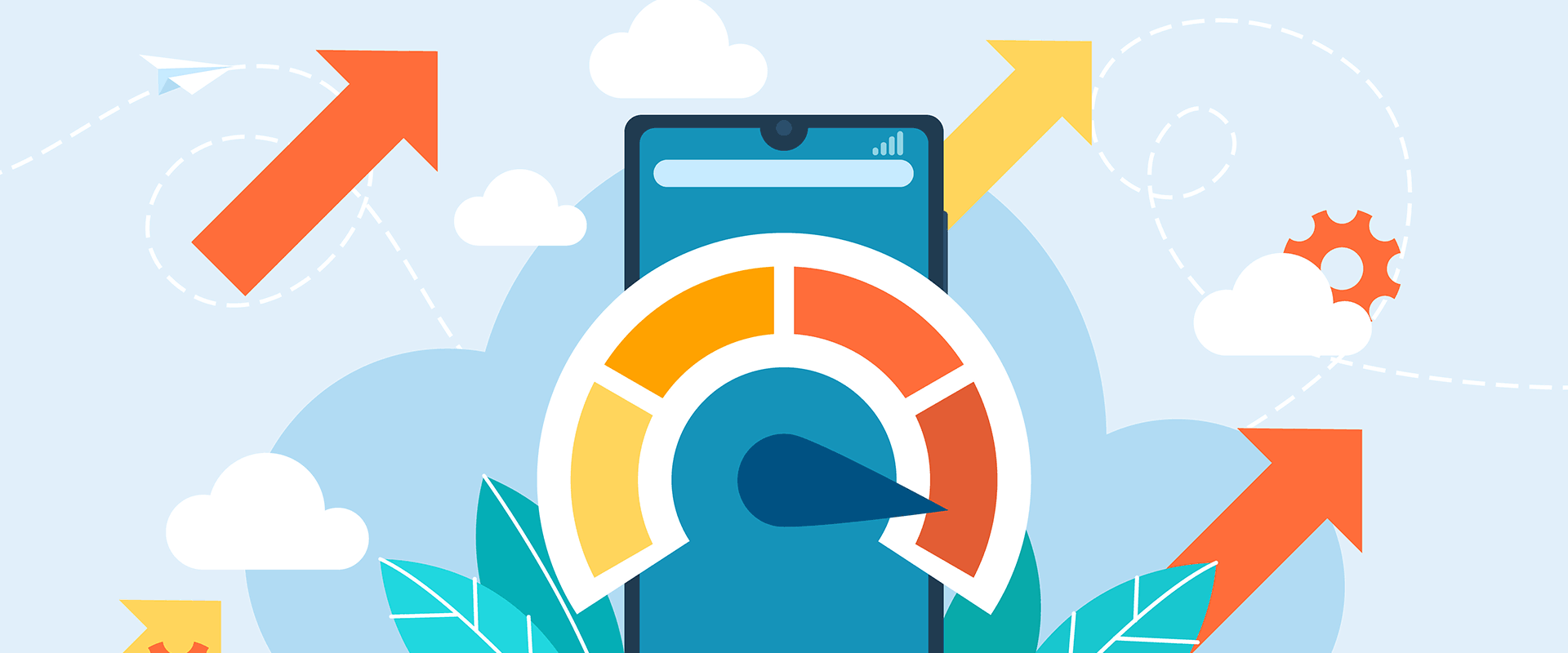 illustration of a fast mobile website loading quickly